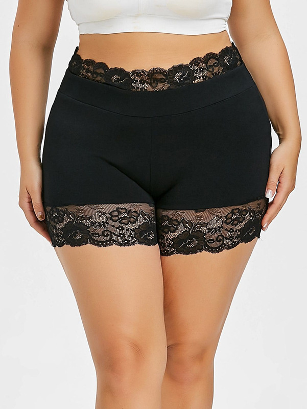 Lace Panel Bottoming Shorts - Versatile