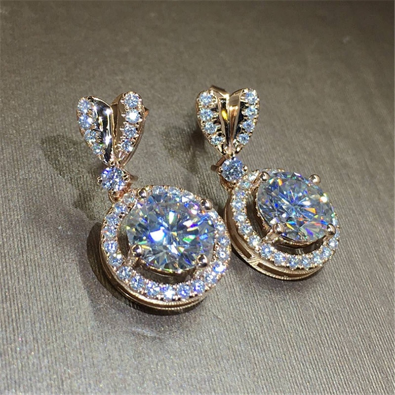 Heart-shaped Zircon Earrings