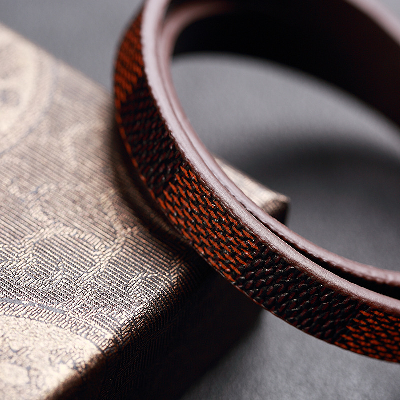 Men's Stainless Steel Leather Bracelet - Black