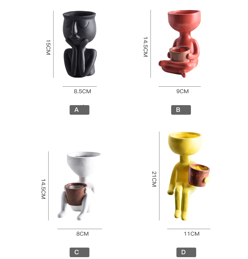 Creative Character Resin Flower Pot