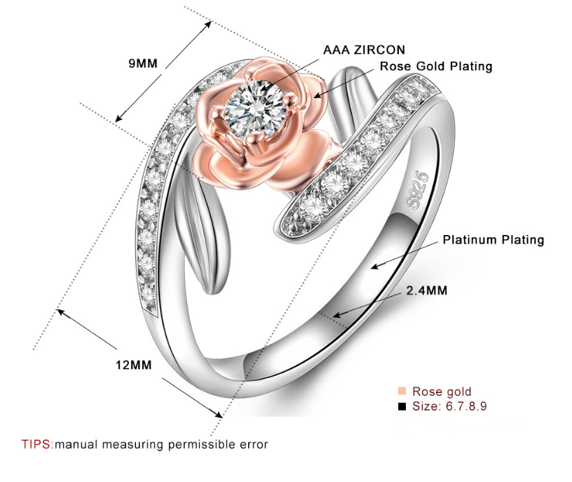 Fashion Rose Gold Split Ring