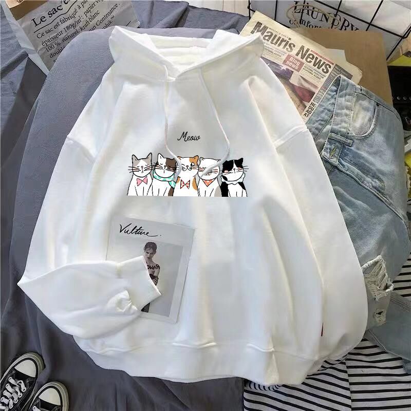 Women's loose coat hooded sweater