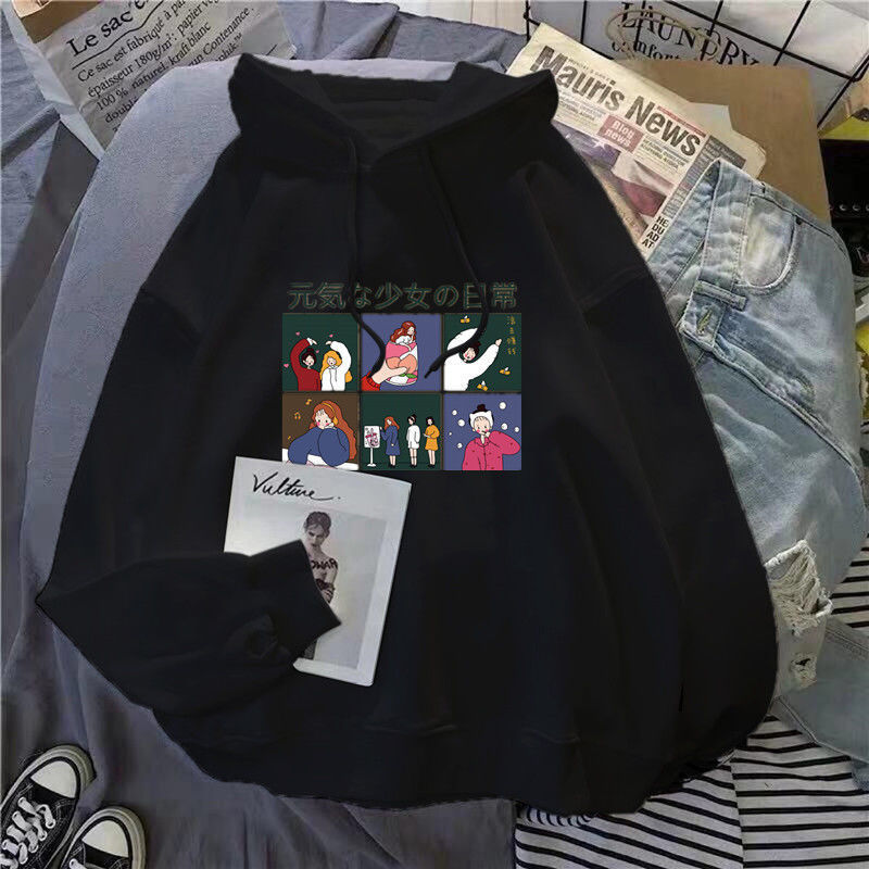 Women's loose coat hooded sweater