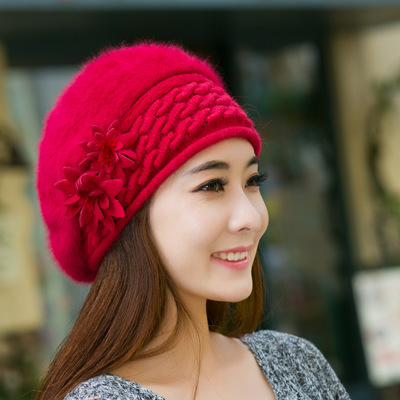 Rabbit Hair Beret Hat