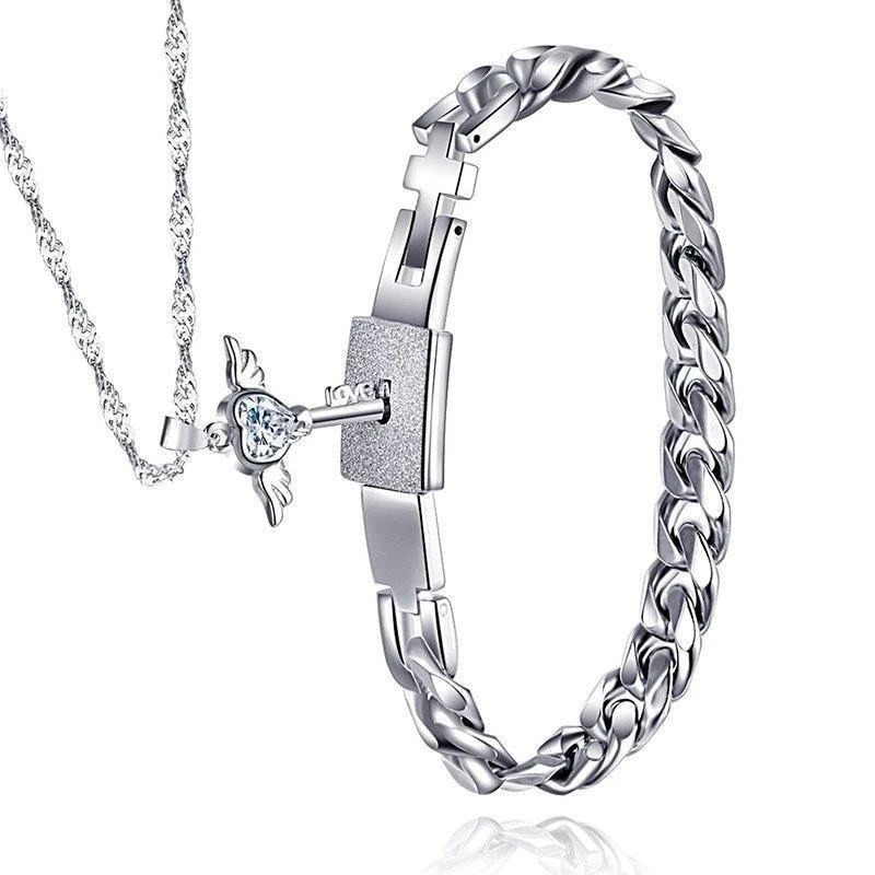 Couple's Titanium Steel Bracelet in Blue