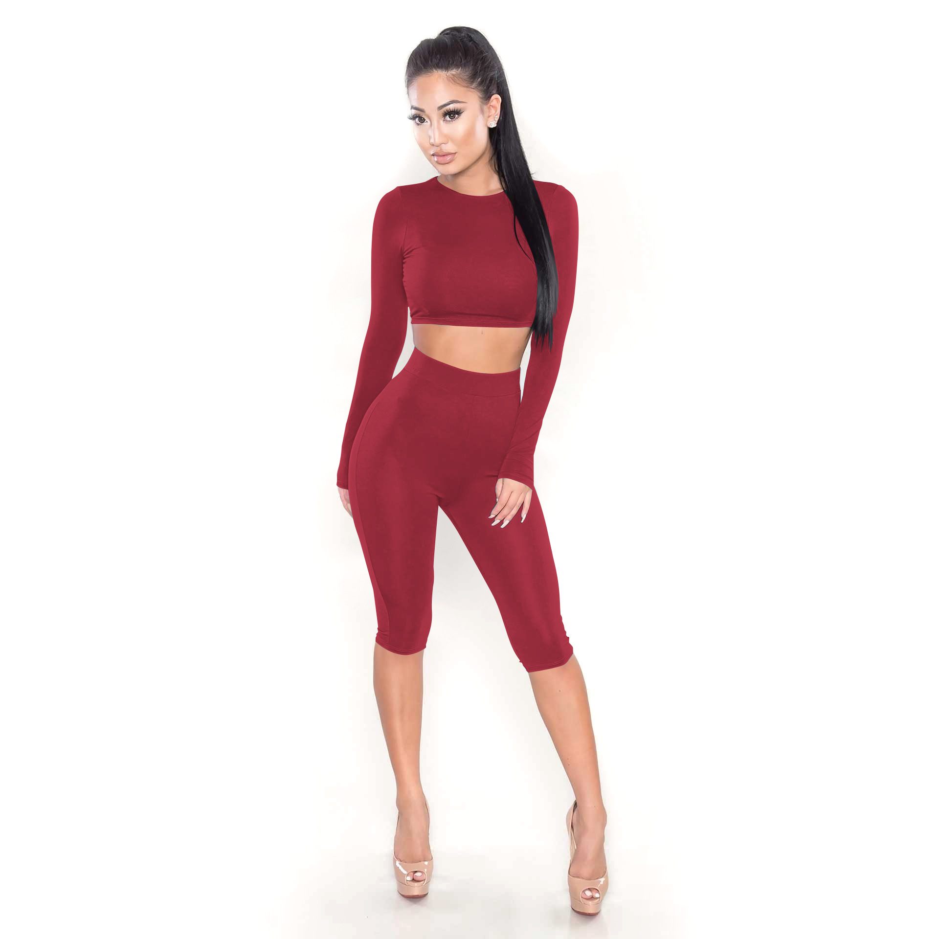 Long-sleeved Cordless Two-Piece Suit