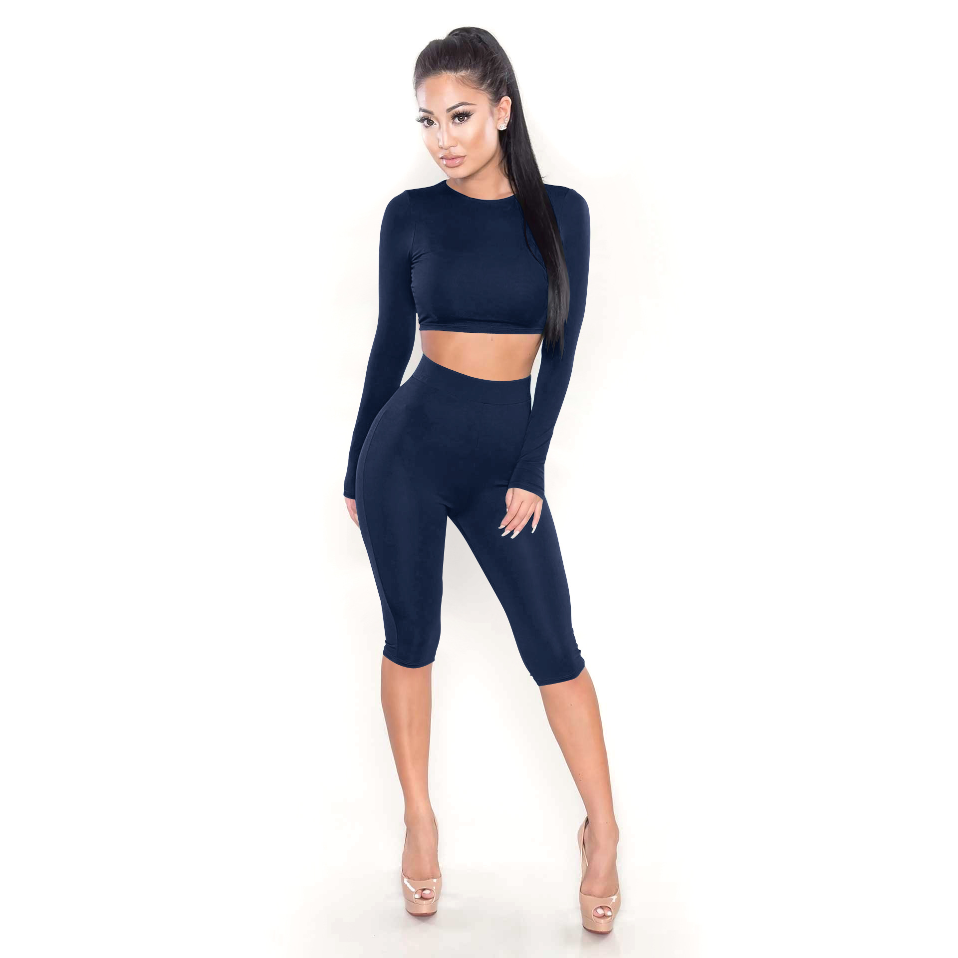 Long-sleeved Cordless Two-Piece Suit