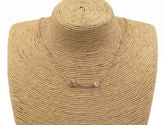Necklace showcasing the beautiful gold finish