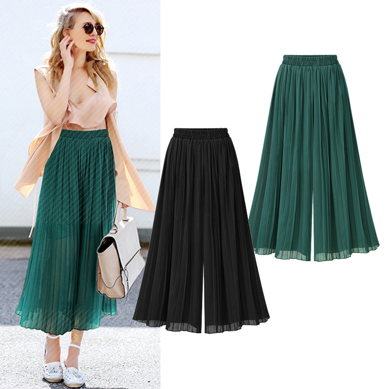 Chiffon Wide-Leg Pants