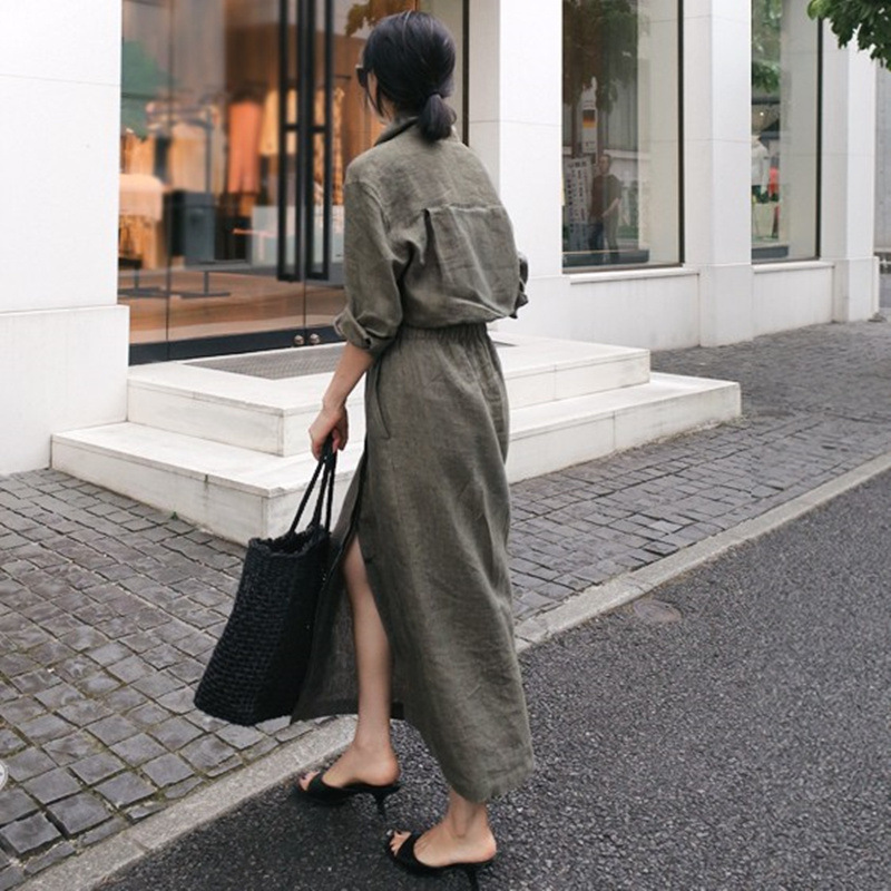 Cotton Linen Shirt Dress Image 2