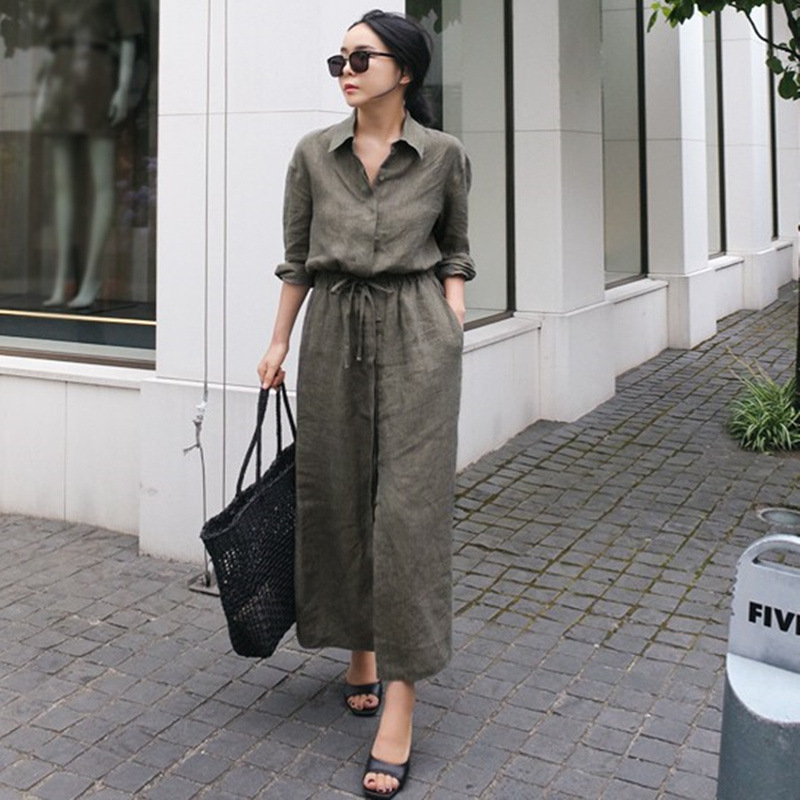 Cotton Linen Shirt Dress Image 5