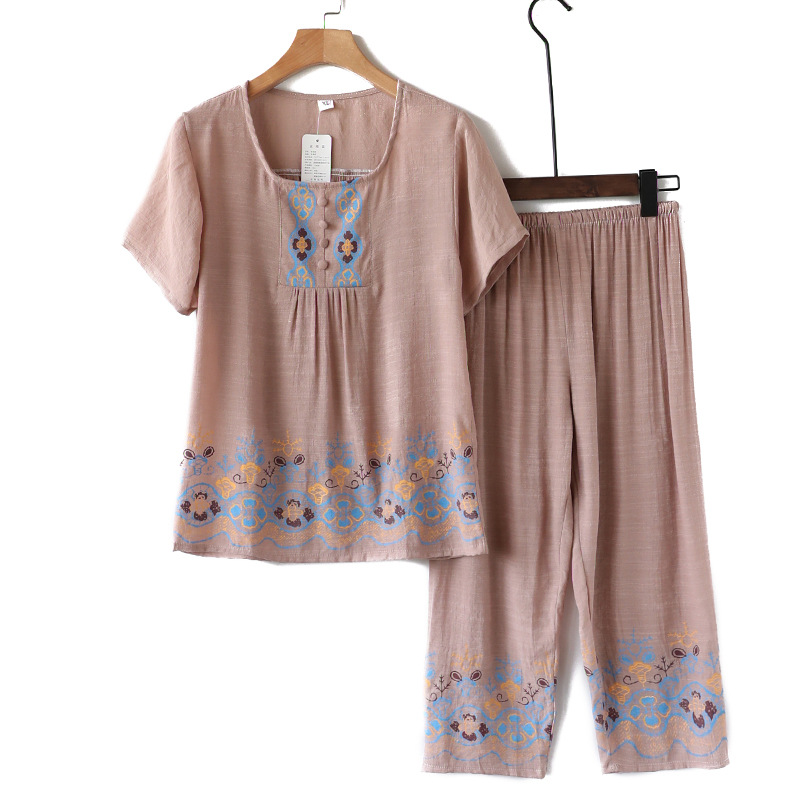 Mom Summer Cotton Linen Set - Color Variants