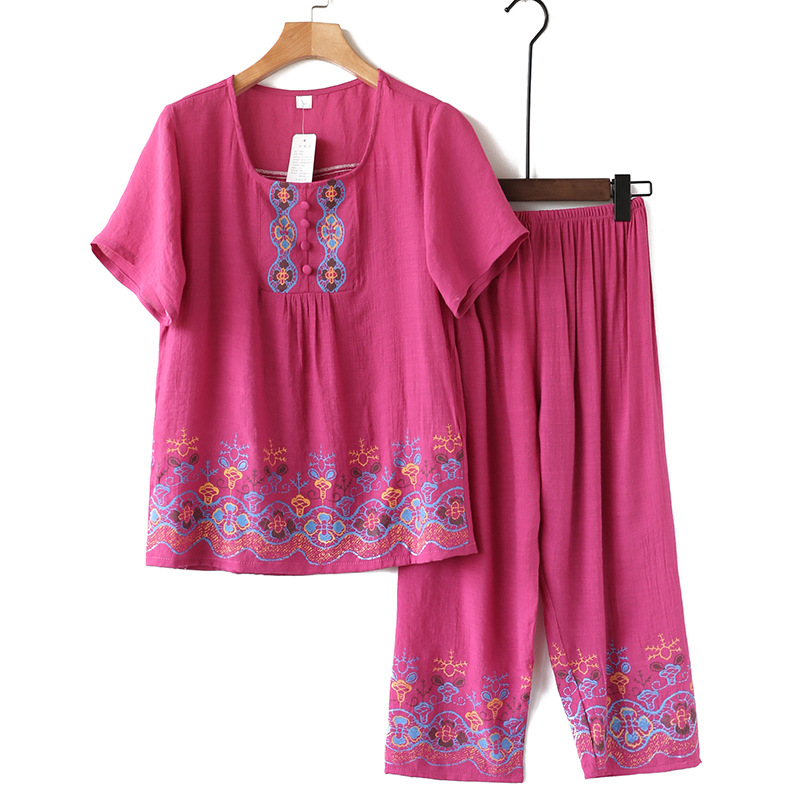 Mom Summer Cotton Linen Set - Close Up