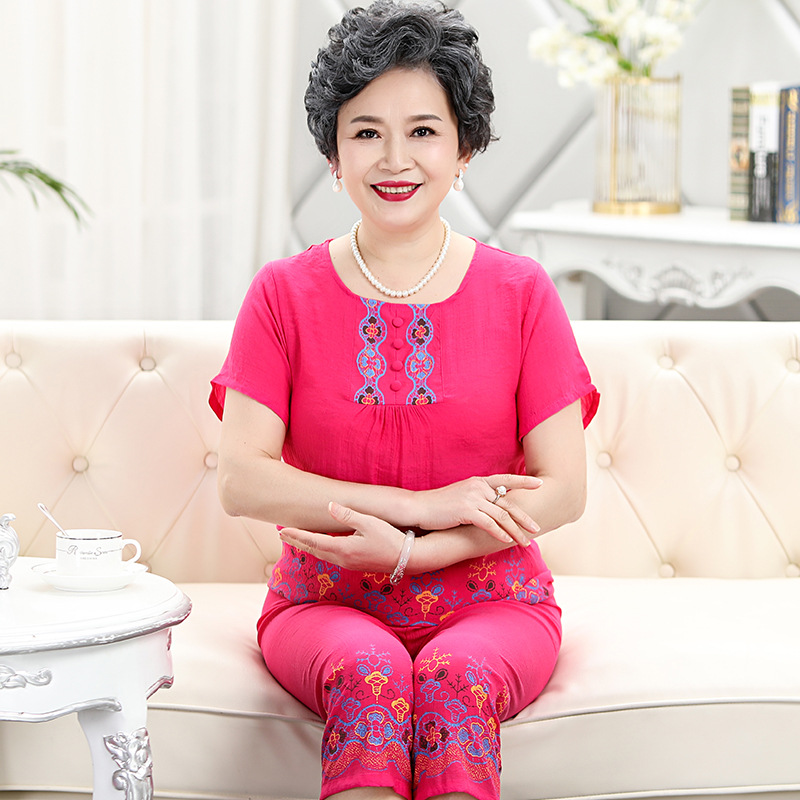 Mom Summer Cotton Linen Set - Side View