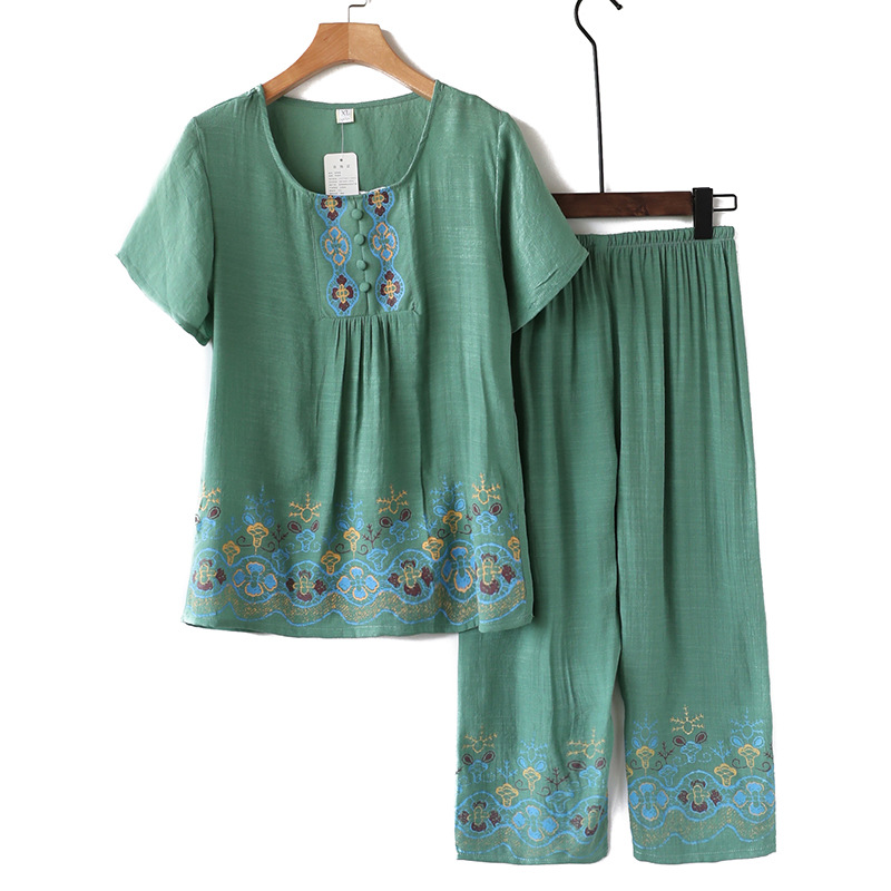 Mom Summer Cotton Linen Set
