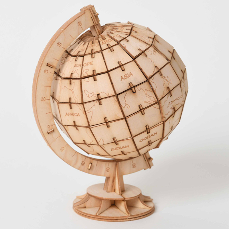 Assembled Wooden Globe