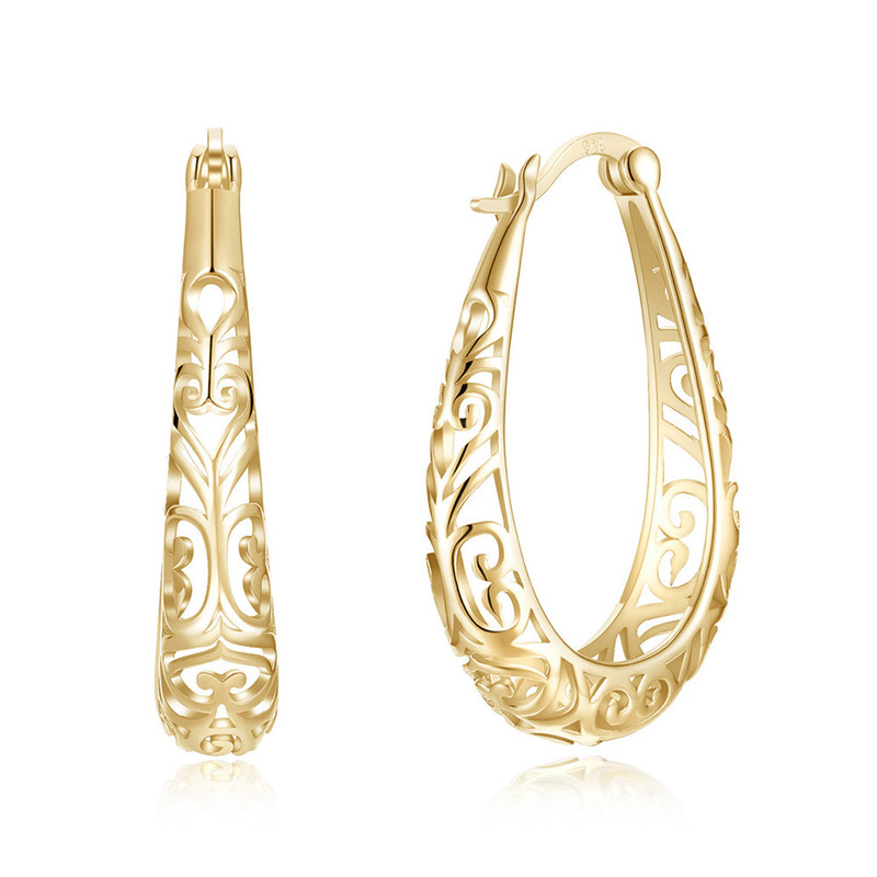 S925 Silver Earrings - Champagne Gold