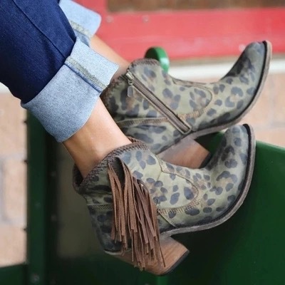 Leopard Print Ankle Boots