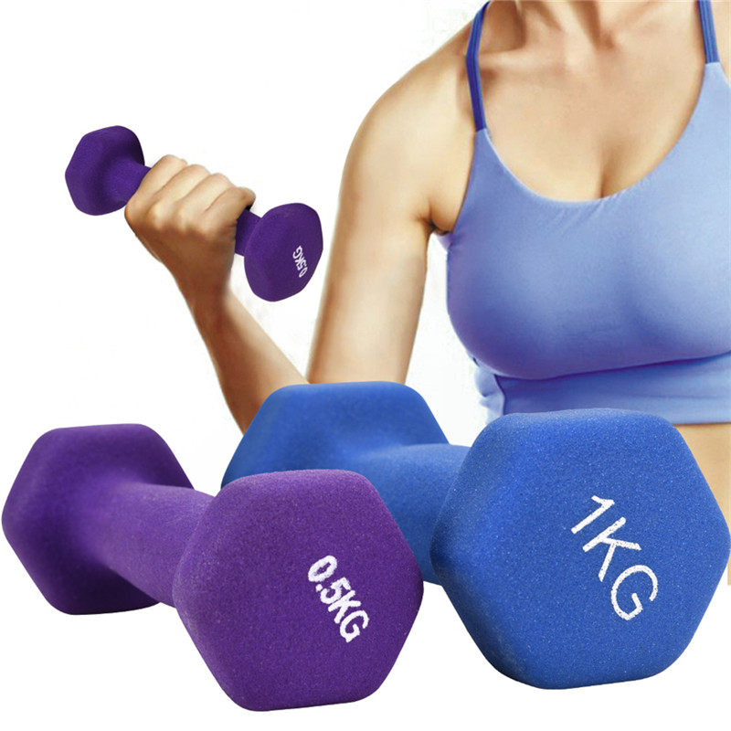 Hexagonal Colored Dumbbells in Blue