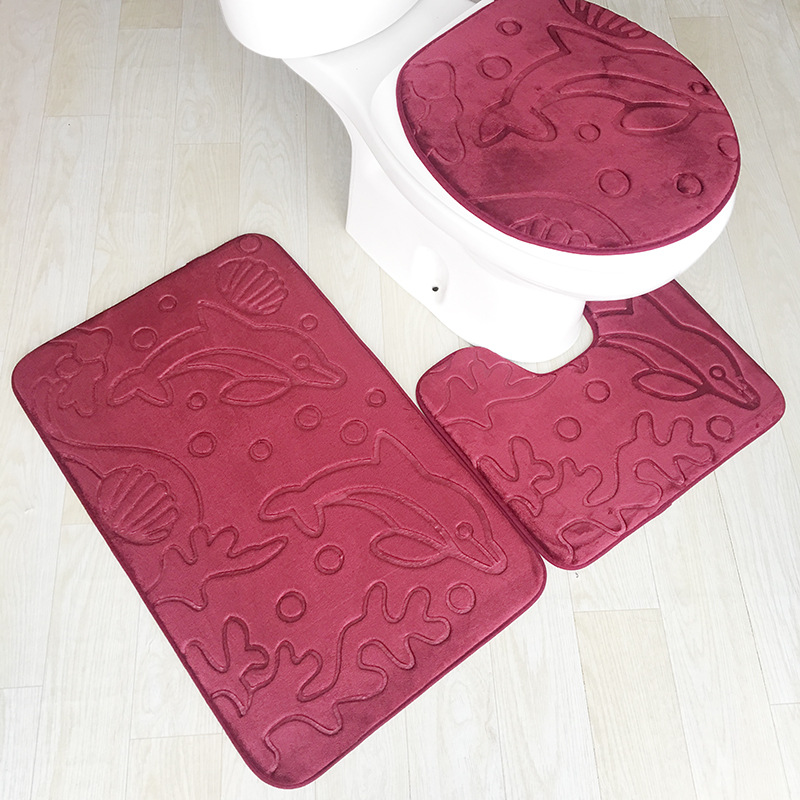 Three-piece Embossed Toilet Set