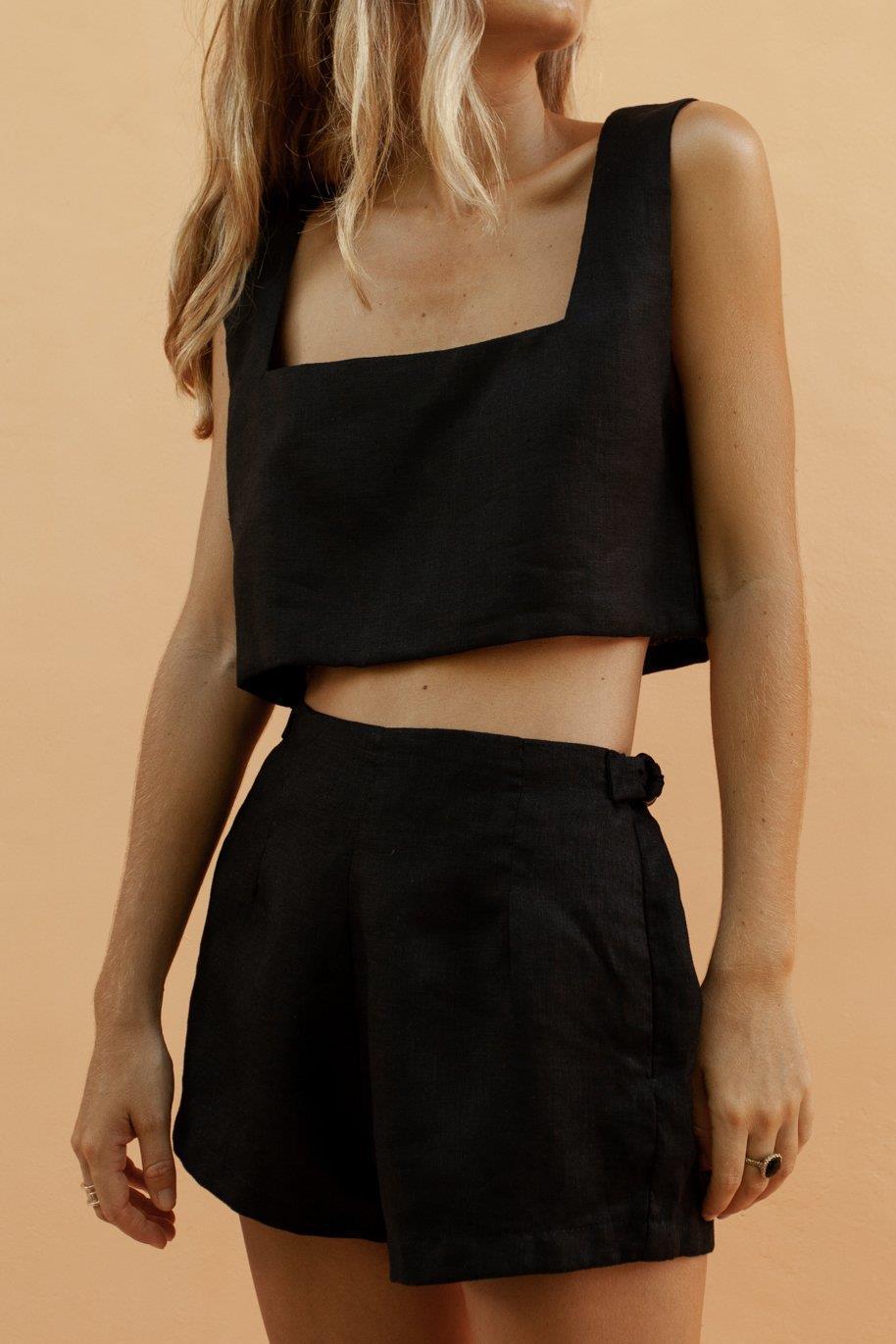Black off-shoulder top