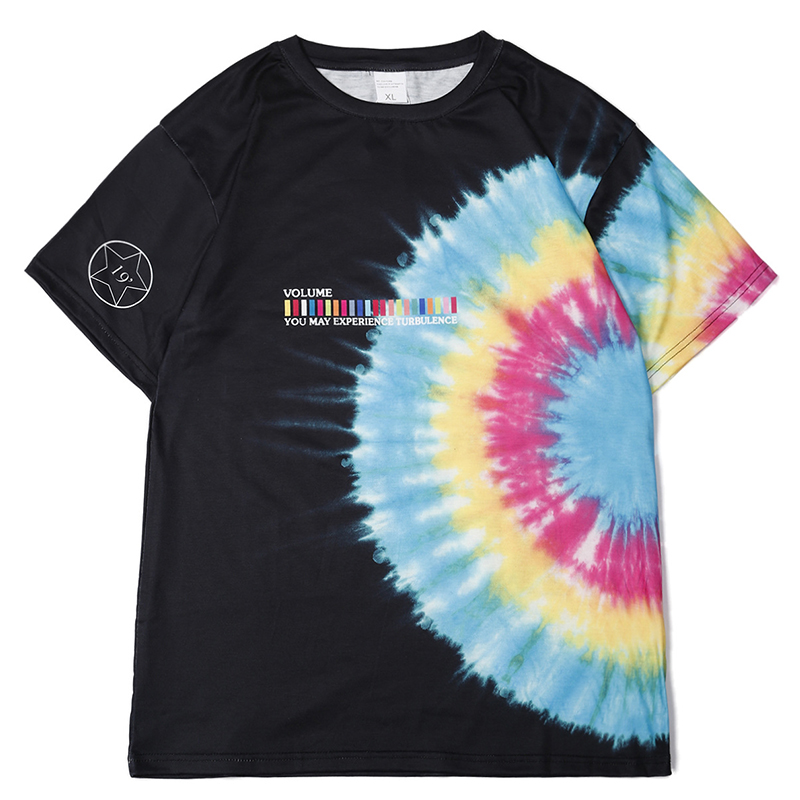 Men's T-shirt - Black Spiral Tie Dye