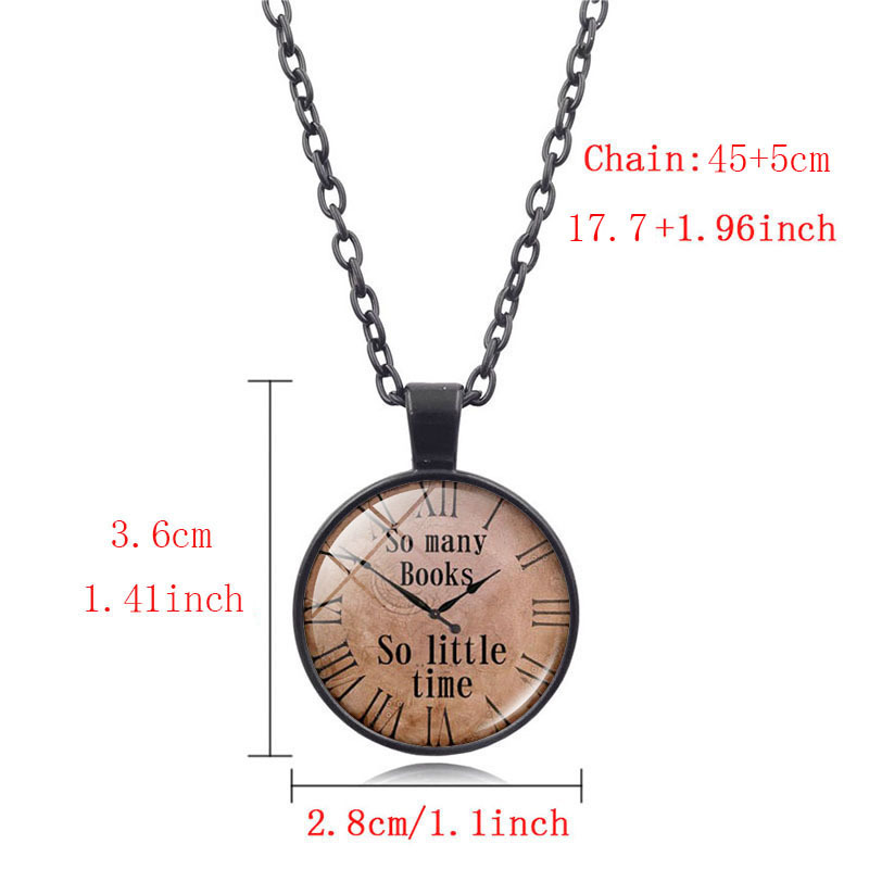 Vintage Clock Pendant Necklace