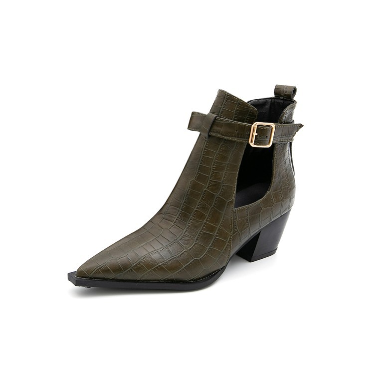 Stylish Snake Print Short Boots