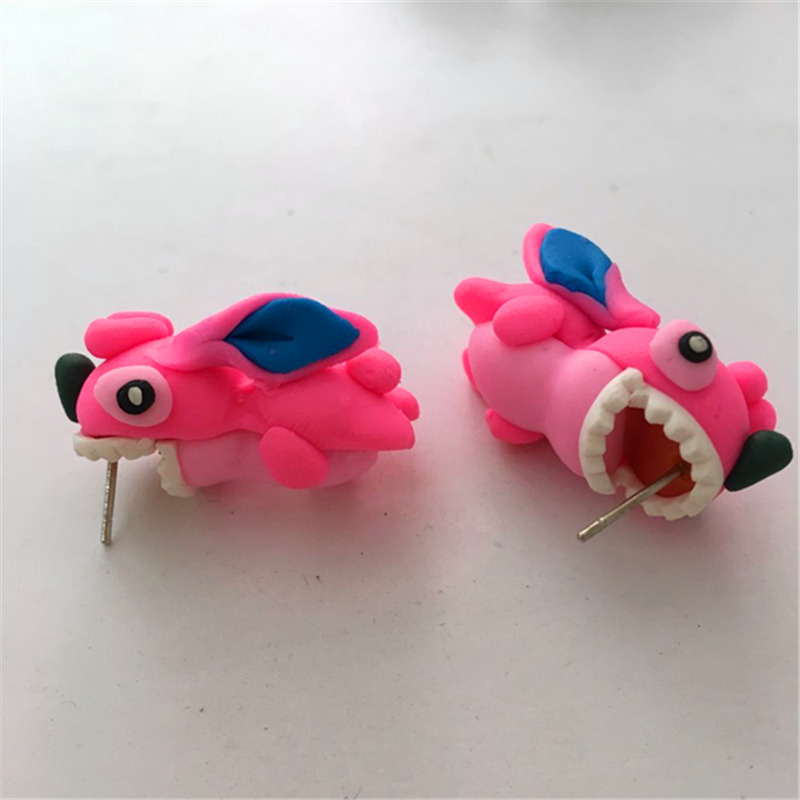 Pink Cartoon Animal Earrings
