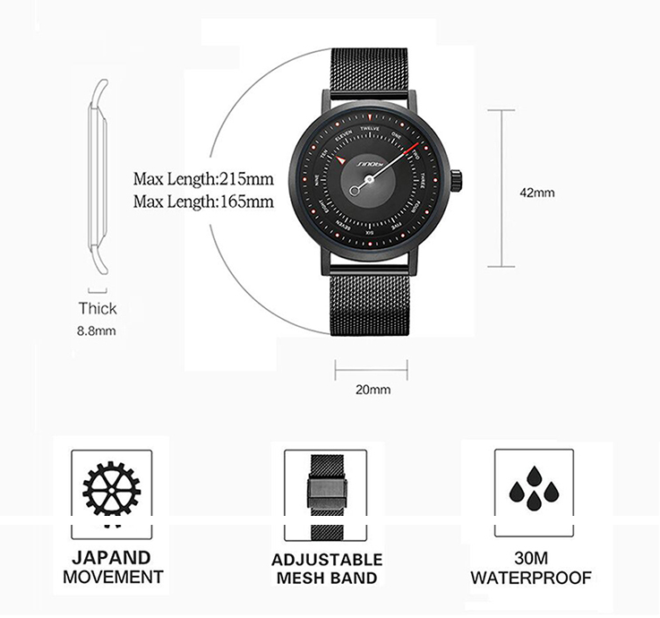 Quartz Men's Mesh Watch - Details