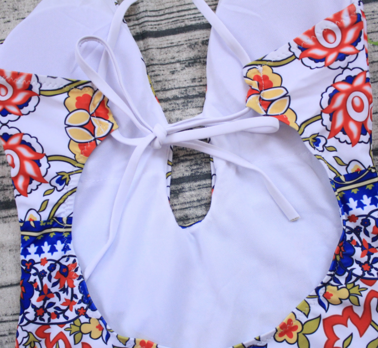 Printed Tie-Back Swimsuit Image 2
