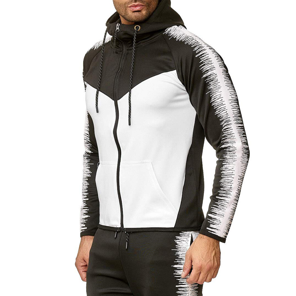 Hoodie with Color Block Design