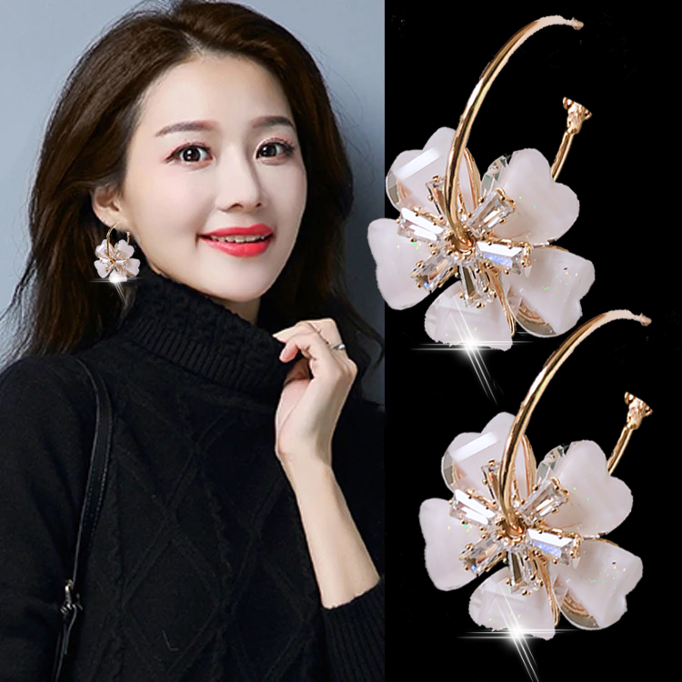 Earrings displayed on a model