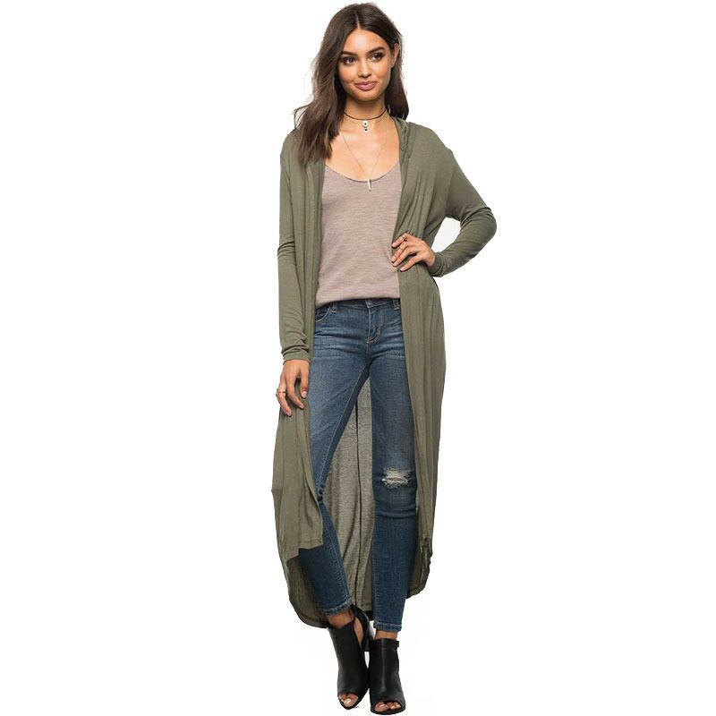 Long Sleeve Hooded Lightweight Coat Image 1