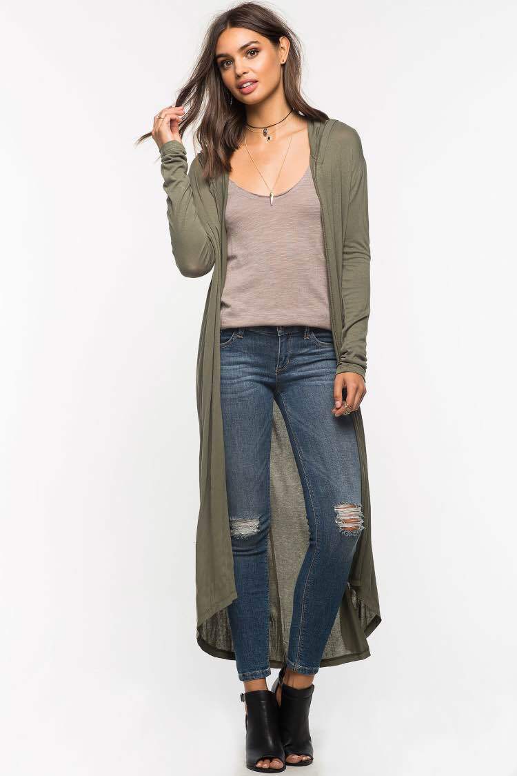 Long Sleeve Hooded Lightweight Coat Image 4