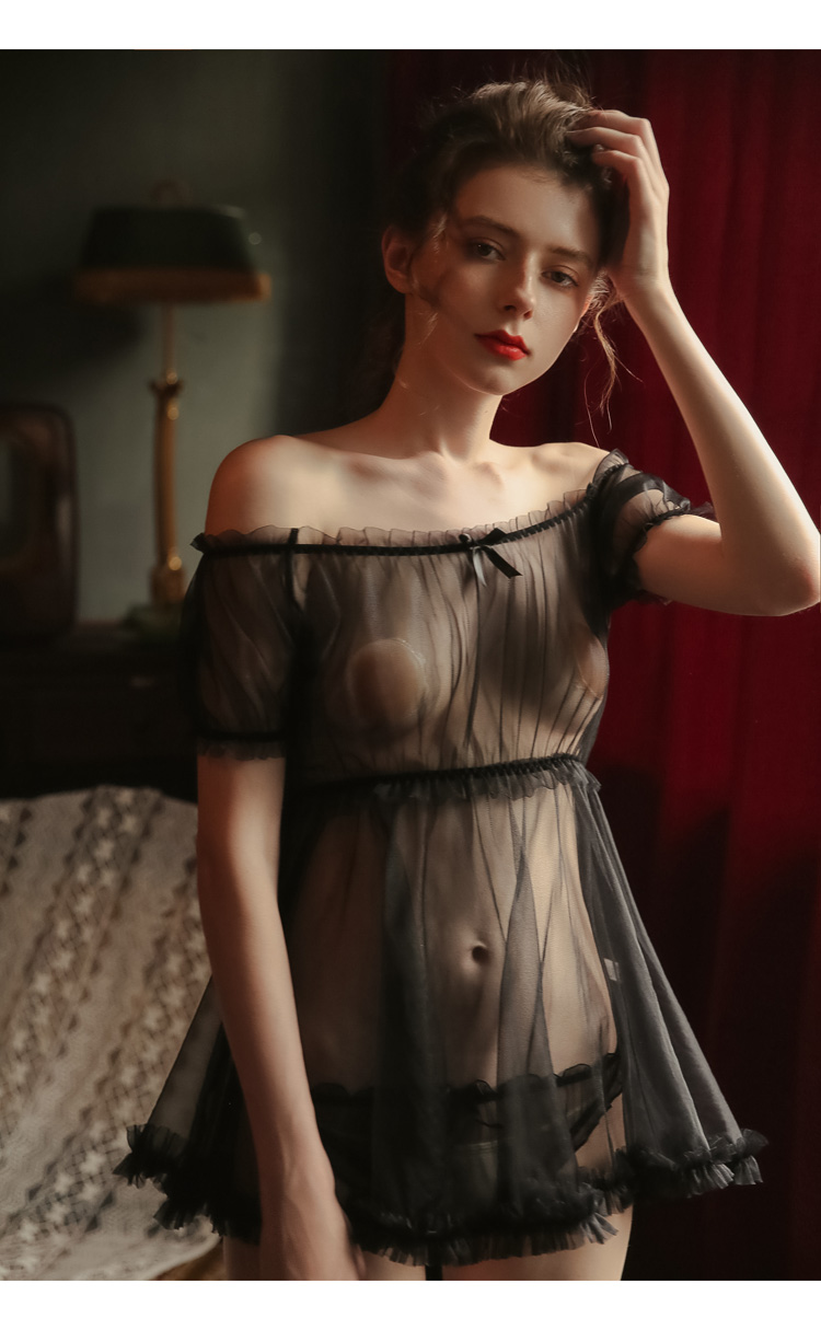 Elegant Mesh Nightgown Image 2