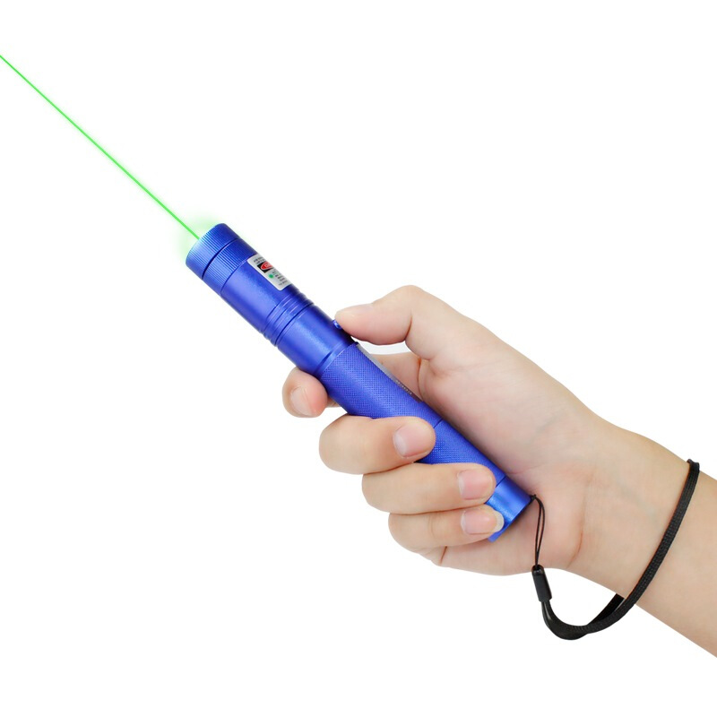 Green Laser Pointer in Hand