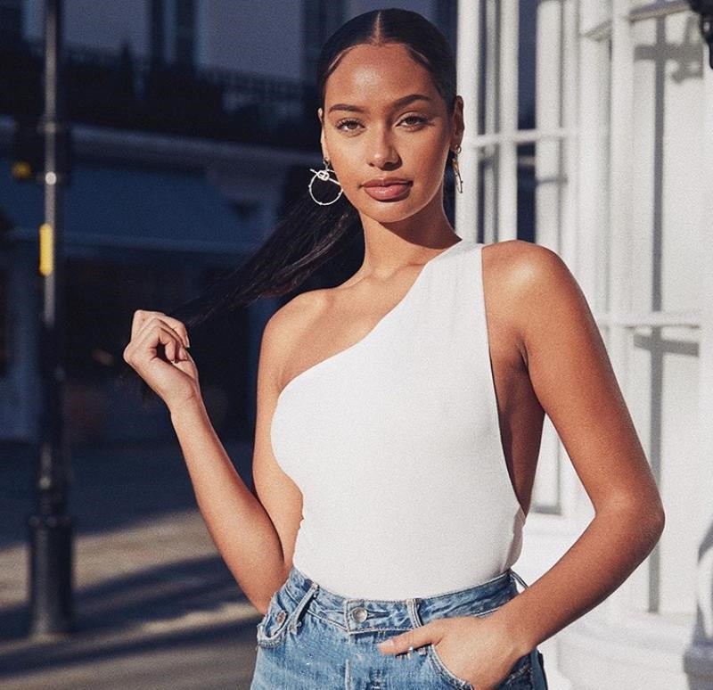 One-Shoulder White Swimsuit