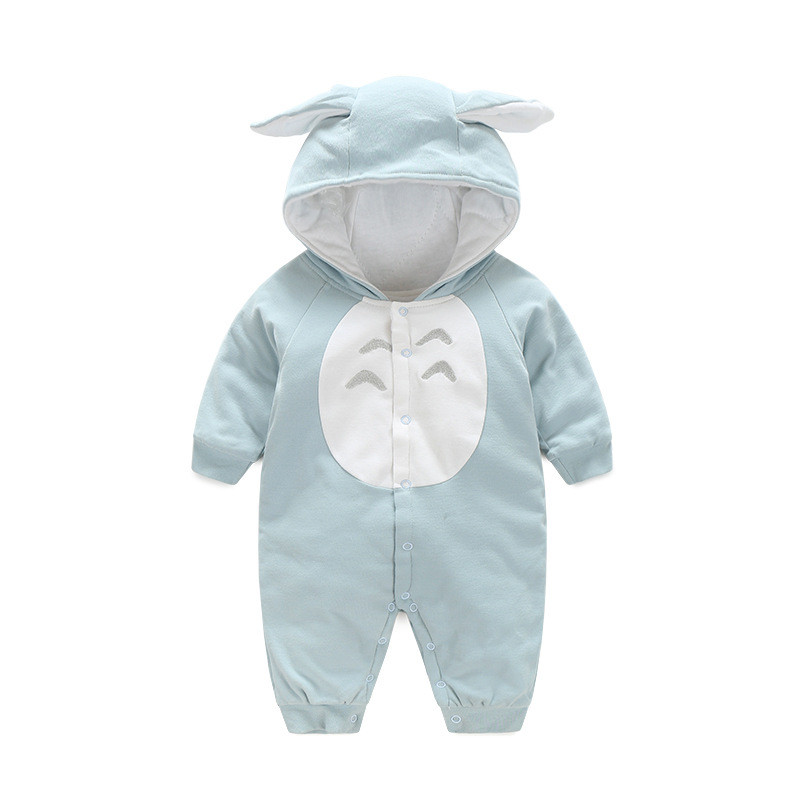 The new cotton padded cotton baby romper thickened chinchilla hooded cotton baby Onesies newborn go climbing clothes