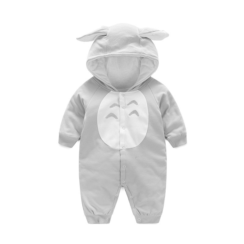 The new cotton padded cotton baby romper thickened chinchilla hooded cotton baby Onesies newborn go climbing clothes