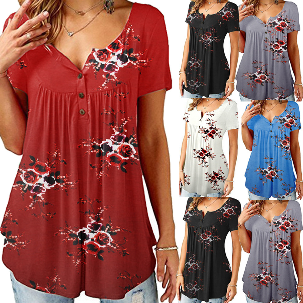 Loose-Fitting Printed Short Sleeve T-Shirt - Image 1