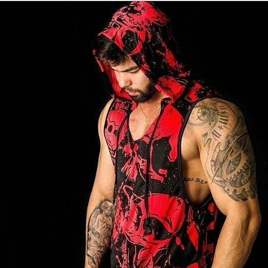 Red Hooded Tank Top