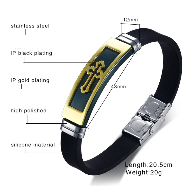 Silicone Cross Bracelet