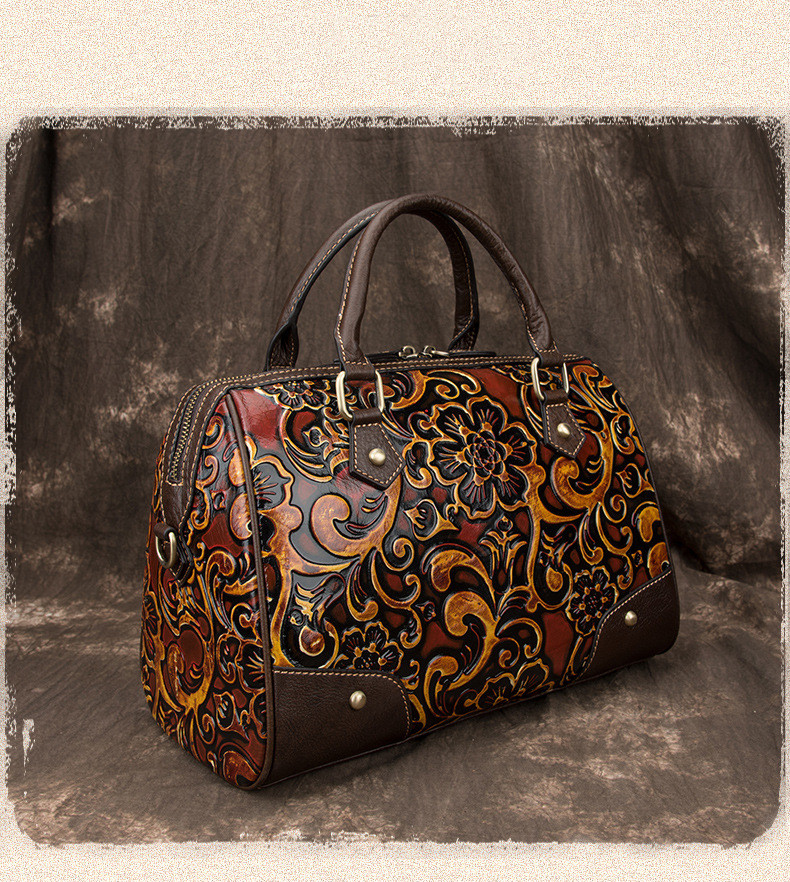 Vintage Leather Tote Bag - Green