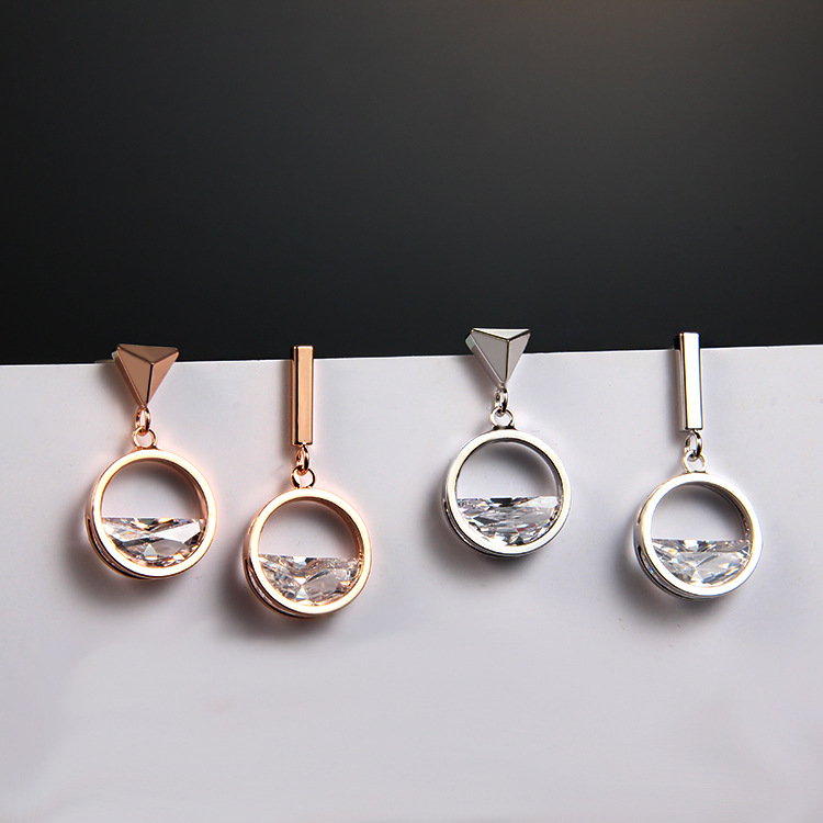 Asymmetrical Zircon Earrings