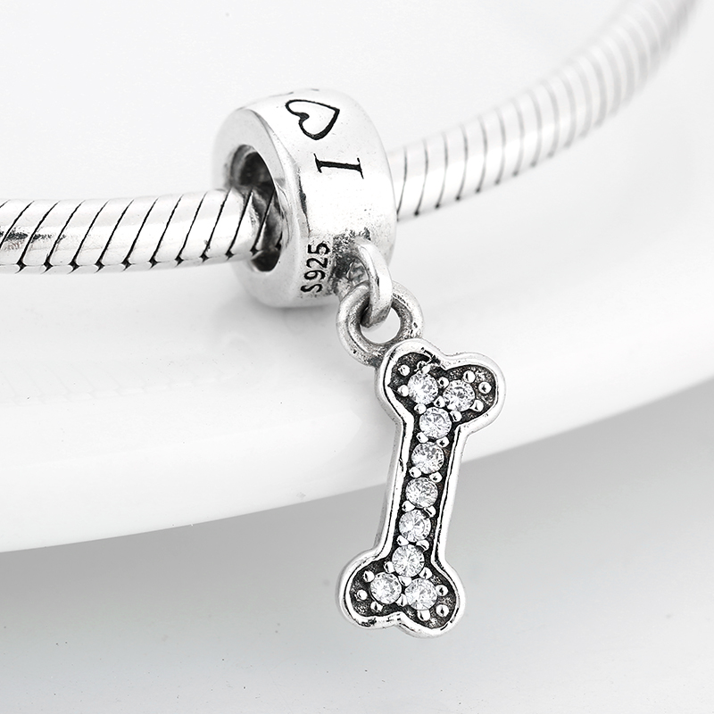 Dog Bone Silver Pendant