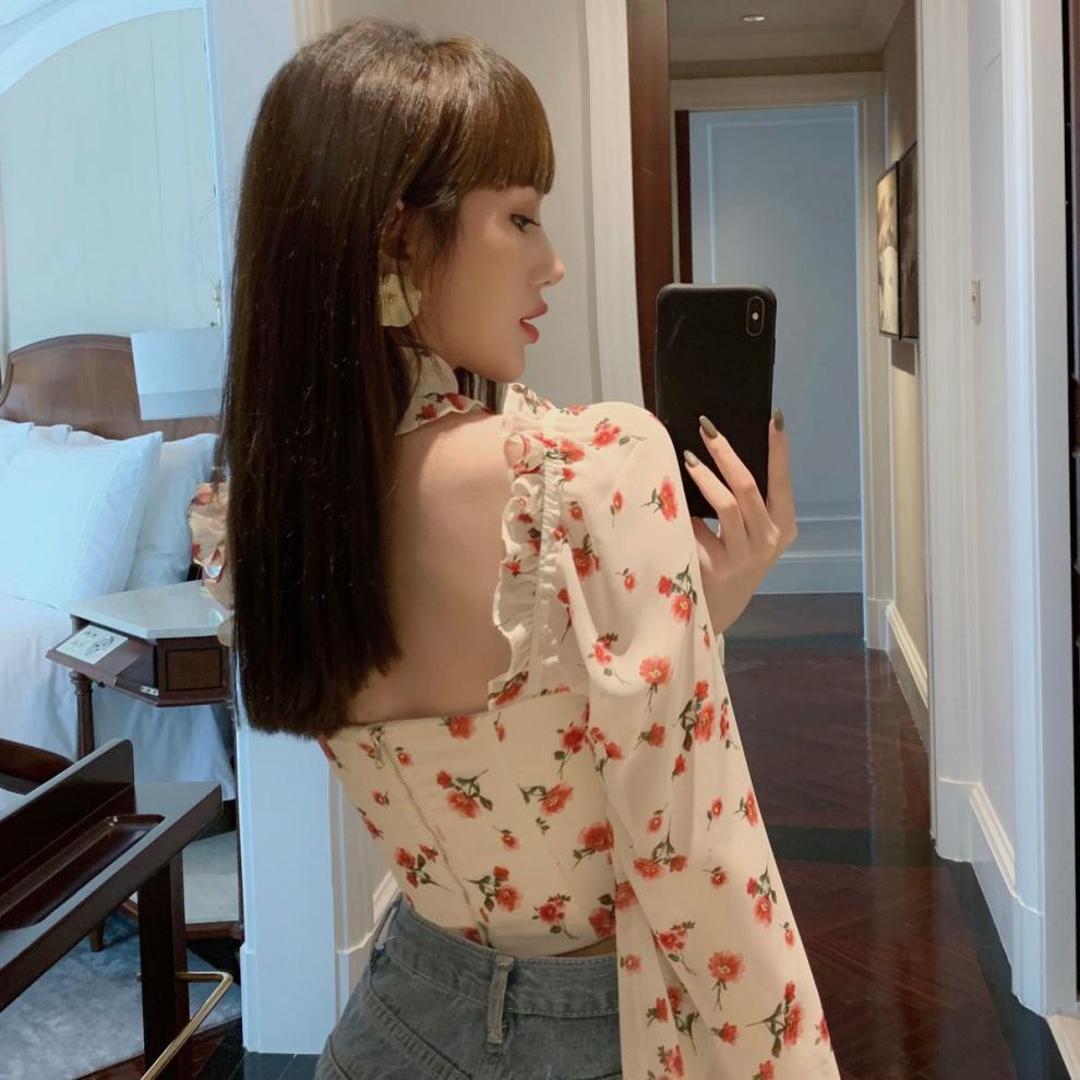 Chiffon Printed Shirt Detail 1