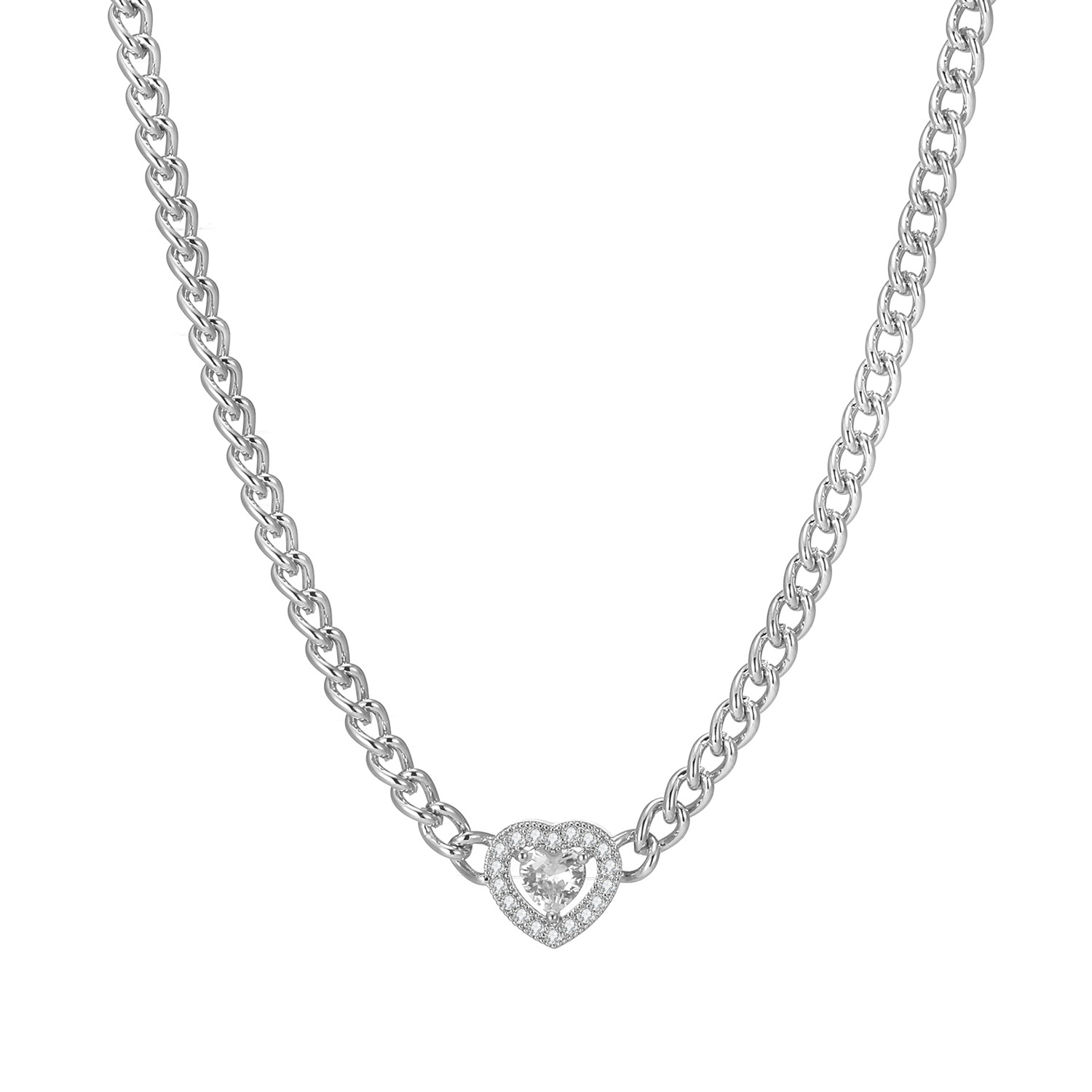 Diamond-studded heart pendant