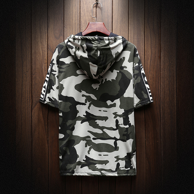Hooded Camouflage T-Shirt in action
