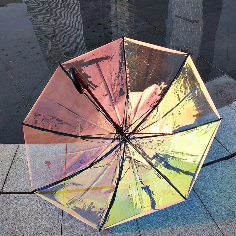 MK91012 - 24inch Regular Auto Hologram Rainbow Umbrella 